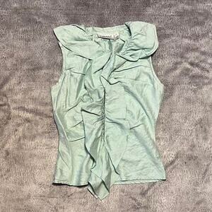 Vintage farinaz ruffled Top